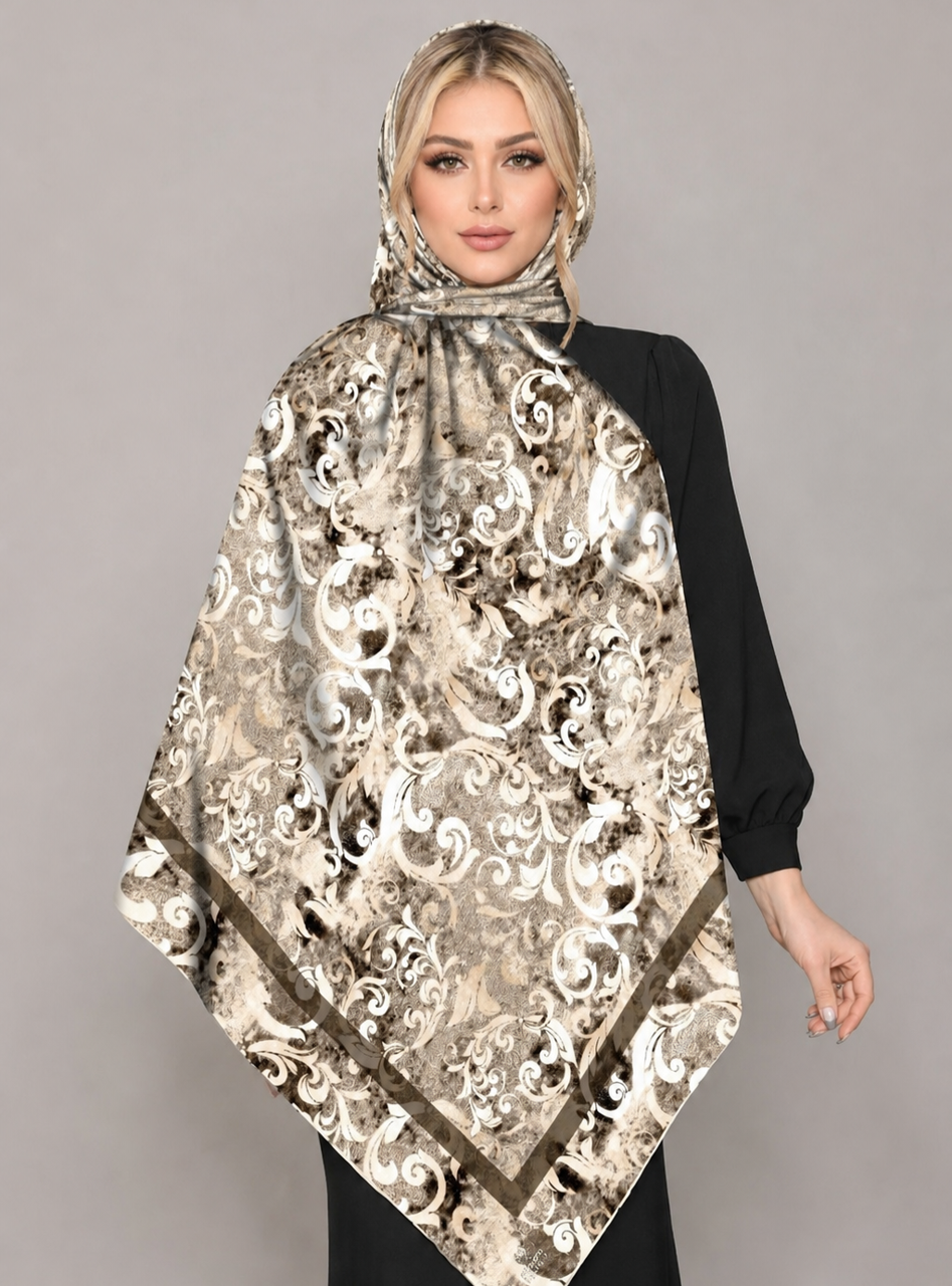 روسری نخی قواره ۱۰۰ سیمارو کد P3405-1