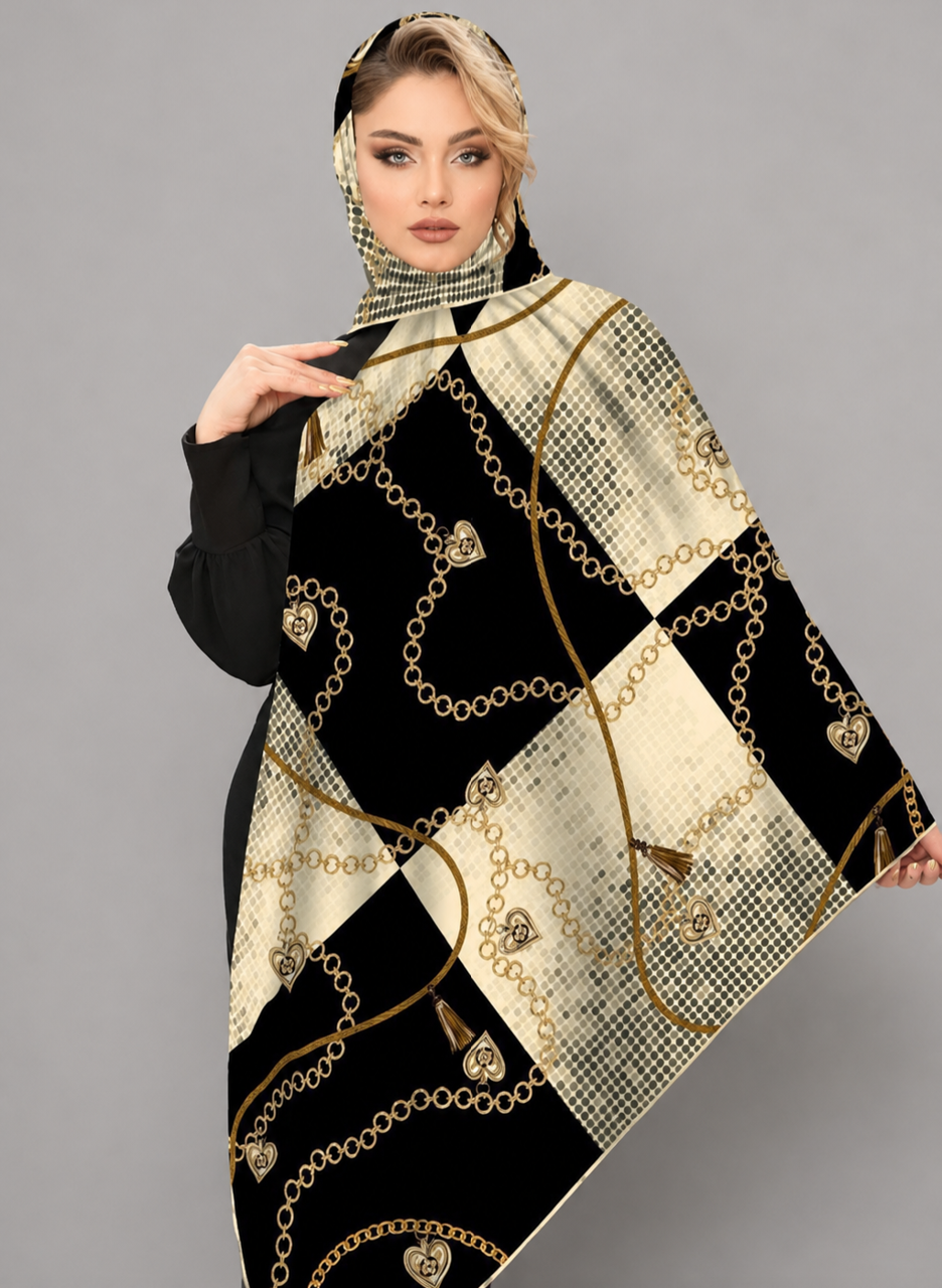 روسری نخی قواره ۱۰۰ سیمارو V3747-1