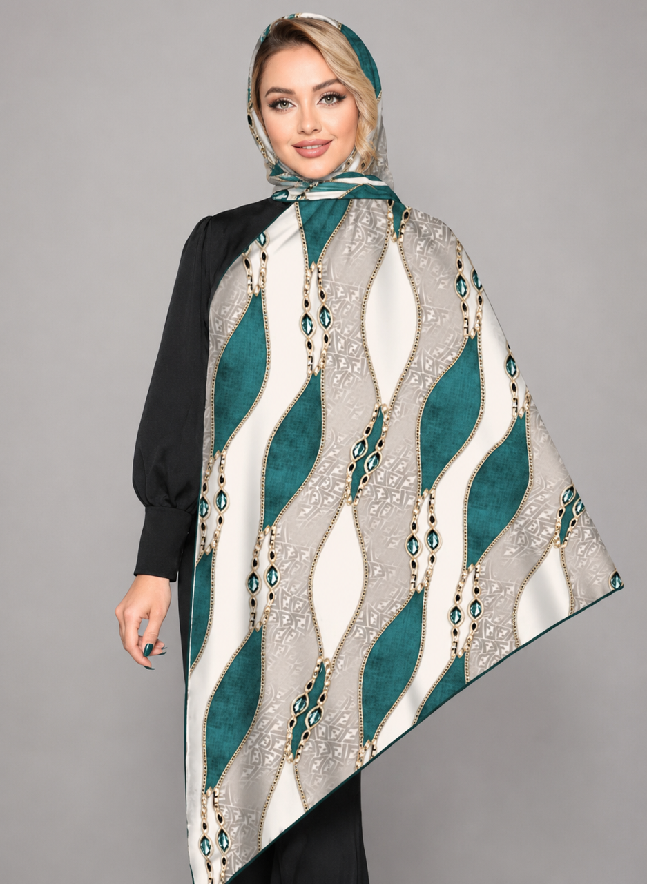 روسری نخی قواره ۱۳۰ سیما رو کد V4778-25