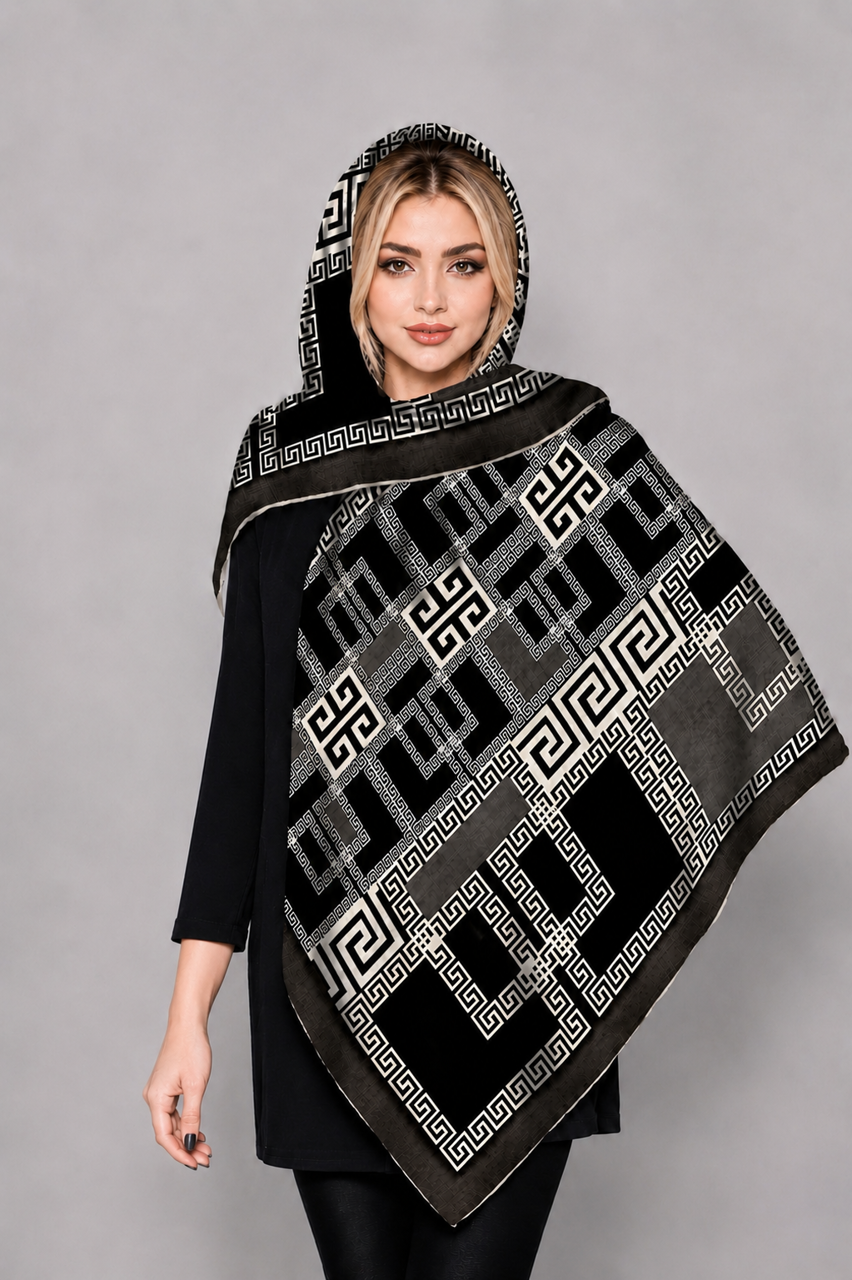 روسری نخی قواره ۱۳۰ سیما رو کد P3529-1