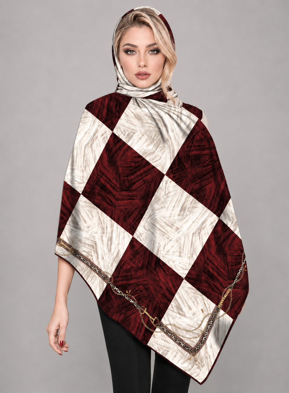 روسری نخی قواره ۱۰۰ سیمارو کدV8392-7
