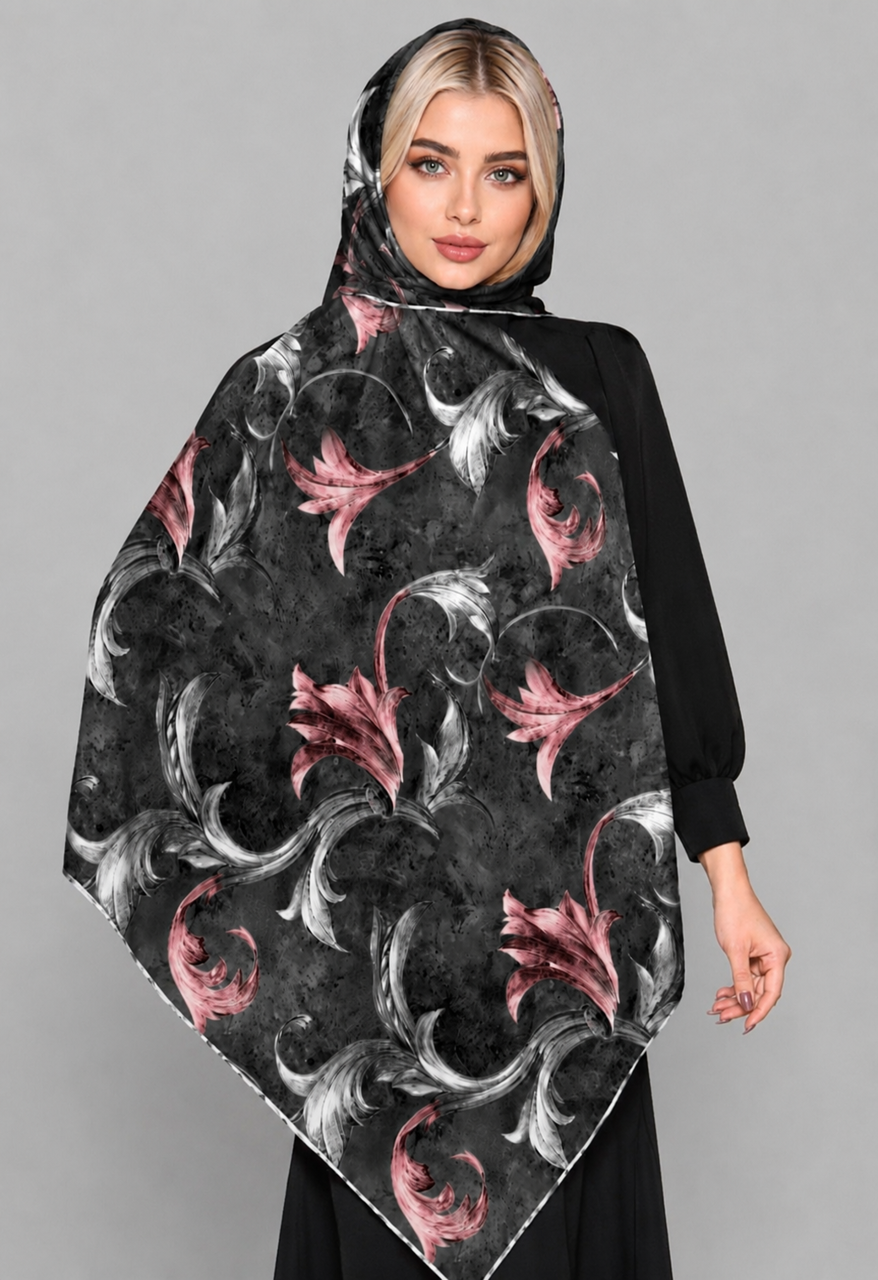 روسری نخی قواره ۱۳۰ سیما رو کد P3513-2