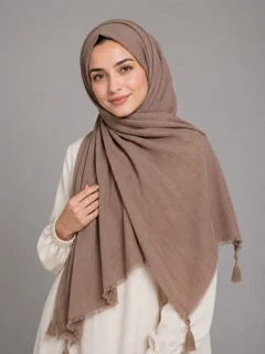شال پلیسه منگوله دار کد ۱۱۰